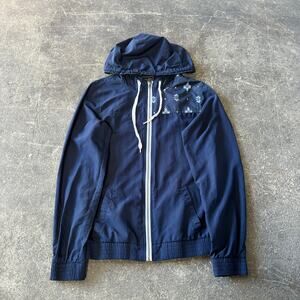 Empyre Windbreaker Jacket Womens M Blue Full Zip Hooded Pockets Outdoor